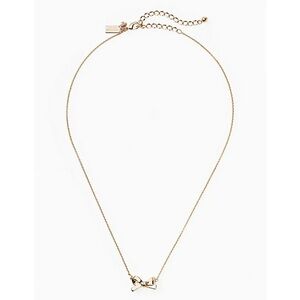 Kate Spade Iconic Gold Bow Pendant Chain Necklace Adjustable Length O/S Like New